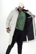 Купить Куртка удлинённая мужская зимняя светло-серого цвета 7708SS, фото 25