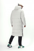 Купить Куртка удлинённая мужская зимняя светло-серого цвета 7708SS, фото 4