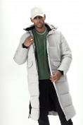 Купить Куртка удлинённая мужская зимняя светло-серого цвета 7708SS, фото 9