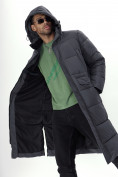 Купить Куртка удлинённая мужская зимняя темно-серого цвета 7708TC, фото 11