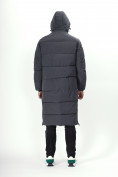 Купить Куртка удлинённая мужская зимняя темно-серого цвета 7708TC, фото 16