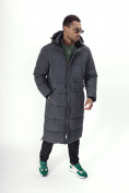 Купить Куртка удлинённая мужская зимняя темно-серого цвета 7708TC, фото 19