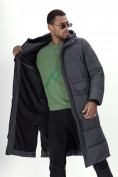 Купить Куртка удлинённая мужская зимняя темно-серого цвета 7708TC, фото 25