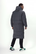 Купить Куртка удлинённая мужская зимняя темно-серого цвета 7708TC, фото 4