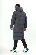 Купить Куртка удлинённая мужская зимняя темно-серого цвета 7708TC, фото 5