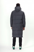 Купить Куртка удлинённая мужская зимняя темно-серого цвета 7708TC, фото 6