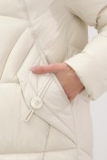 Купить Пальто зимнее утепленное с капюшоном женское бежевого цвета 7709B, фото 16