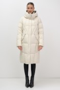 Купить Пальто зимнее утепленное с капюшоном женское бежевого цвета 7709B, фото 7
