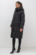 Купить Пальто зимнее утепленное с капюшоном женское черного цвета 7709Ch, фото 7