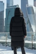 Купить Пальто зимнее утепленное с капюшоном женское черного цвета 7709Ch, фото 2