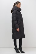 Купить Пальто зимнее утепленное с капюшоном женское черного цвета 7709Ch, фото 8