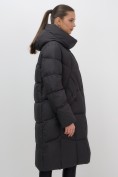 Купить Пальто зимнее утепленное с капюшоном женское черного цвета 7709Ch, фото 11