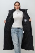 Купить Пальто зимнее утепленное с капюшоном женское черного цвета 7729Ch, фото 9