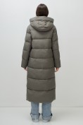 Купить Пальто зимнее утепленное с капюшоном женское темно-серого цвета 7729TC, фото 18
