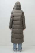 Купить Пальто зимнее утепленное с капюшоном женское темно-серого цвета 7729TC, фото 19