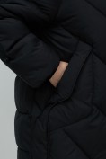 Купить Пальто двубортная зимнее утепленное женское черного цвета 7732Ch, фото 16