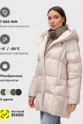 Купить Куртка двубортная женская зимняя с капюшоном бежевого цвета 7736B, фото 5