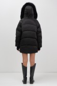 Купить Куртка зимняя женская с мехом и капюшоном тренд черного цвета 7737Ch, фото 10