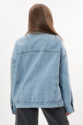 Купить Джинсовая куртка женская оверсайз голубого цвета 7738Gl, фото 13