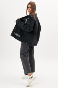Купить Джинсовая куртка женская оверсайз темно-серого цвета 7738TC, фото 5