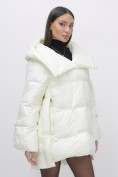 Купить Куртка зимняя женская с большим капюшоном модная бежевого цвета 7739B, фото 15