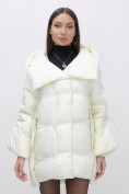 Купить Куртка зимняя женская с большим капюшоном модная бежевого цвета 7739B, фото 19