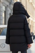 Купить Куртка зимняя женская с большим капюшоном модная черного цвета 7739Ch, фото 3