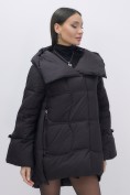 Купить Куртка зимняя женская с большим капюшоном модная черного цвета 7739Ch, фото 11