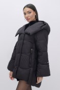 Купить Куртка зимняя женская с большим капюшоном модная черного цвета 7739Ch, фото 12
