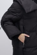 Купить Куртка зимняя женская с большим капюшоном модная черного цвета 7739Ch, фото 14