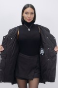 Купить Куртка зимняя женская с большим капюшоном модная черного цвета 7739Ch, фото 17
