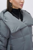 Купить Куртка зимняя женская с большим капюшоном модная темно-серого цвета 7739TC, фото 15