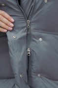 Купить Куртка зимняя женская с большим капюшоном модная темно-серого цвета 7739TC, фото 16