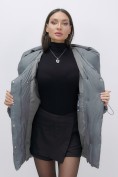 Купить Куртка зимняя женская с большим капюшоном модная темно-серого цвета 7739TC, фото 17