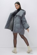 Купить Куртка зимняя женская с большим капюшоном модная темно-серого цвета 7739TC, фото 20
