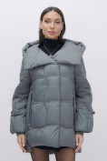 Купить Куртка зимняя женская с большим капюшоном модная темно-серого цвета 7739TC, фото 10