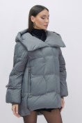 Купить Куртка зимняя женская с большим капюшоном модная темно-серого цвета 7739TC, фото 11