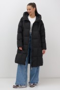 Купить Пальто зимнее утепленное с капюшоном женское черного цвета 7741Ch, фото 16