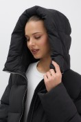 Купить Пальто зимнее утепленное с капюшоном женское черного цвета 7741Ch, фото 17
