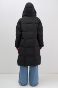 Купить Пальто зимнее утепленное с капюшоном женское черного цвета 7741Ch, фото 19