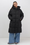 Купить Пальто зимнее утепленное с капюшоном женское черного цвета 7741Ch, фото 20