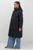 Купить Пальто зимнее утепленное с капюшоном женское черного цвета 7741Ch, фото 7