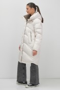 Купить Пальто зимнее утепленное с капюшоном женское бежевого цвета 7747B, фото 8