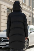 Купить Пальто зимнее утепленное с капюшоном женское черного цвета 7747Ch, фото 2