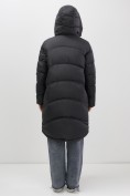 Купить Пальто зимнее утепленное с капюшоном женское черного цвета 7747Ch, фото 12