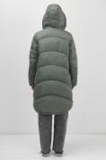 Купить Пальто зимнее утепленное с капюшоном женское цвета хаки 7747Kh, фото 9