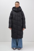 Купить Пальто зимнее утепленное с капюшоном женское черного цвета 7748Ch, фото 21
