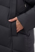 Купить Пальто зимнее утепленное с капюшоном женское черного цвета 7748Ch, фото 18