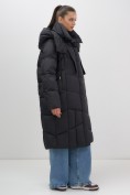 Купить Пальто зимнее утепленное с капюшоном женское черного цвета 7748Ch, фото 9