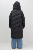 Купить Пальто зимнее утепленное с капюшоном женское черного цвета 7748Ch, фото 10